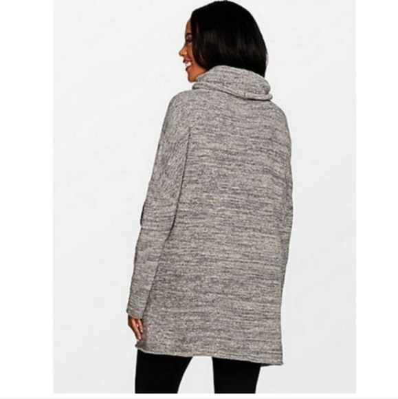 Barefoot Dreams CozyChic Funnel Neck Pullover Graphite Stone One Size Plus - Picture 2 of 10